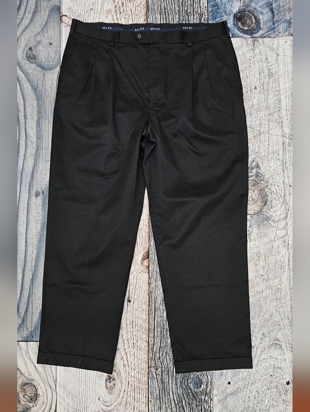 Ralph Lauren Cuffed Chino Men's Size 42x32 Black Preppy Office